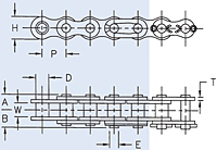 Dimensions<!--Solid Bushed/Solid Roller Chains-->