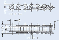 Dimensions<!--600 Series (PHSS) Stainless Steel Chain-->
